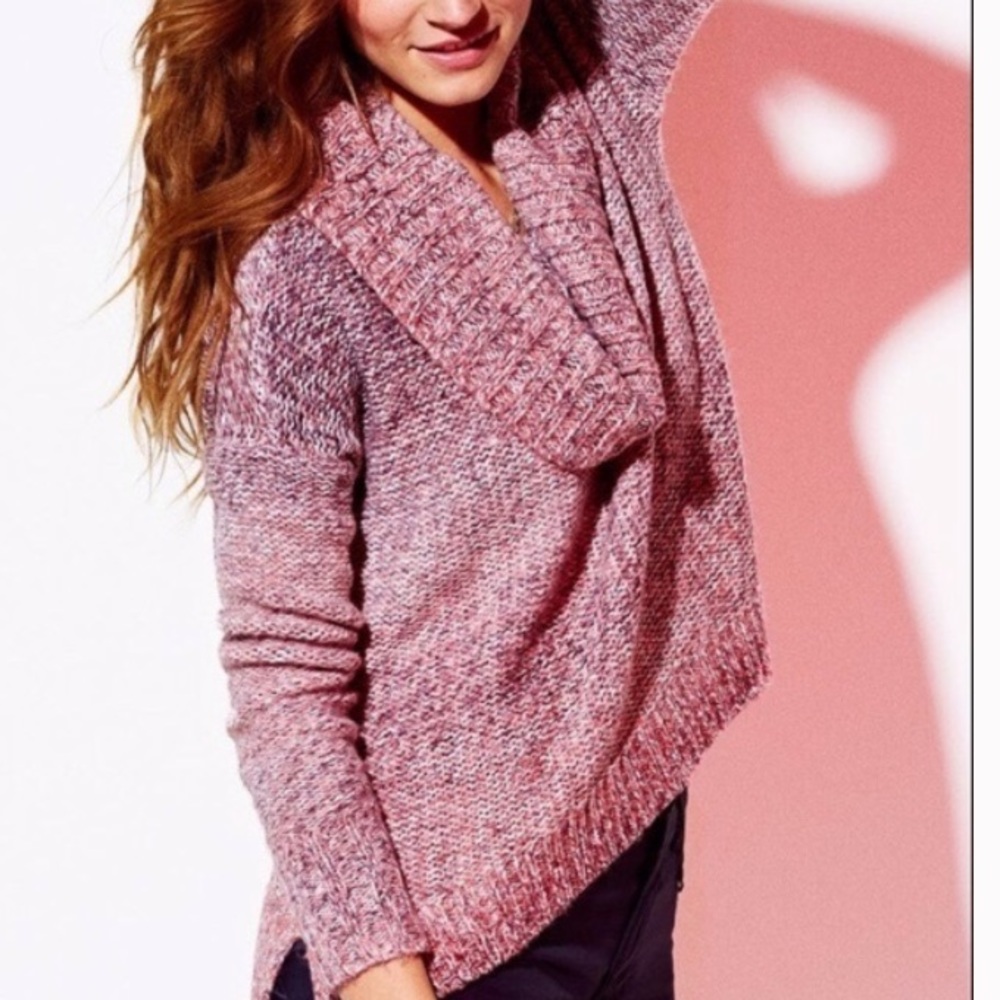 cowl neck pink sweater